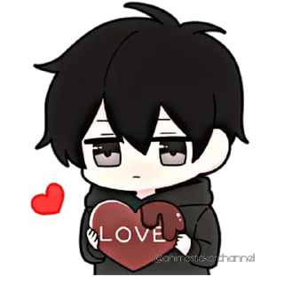 ❤️-ANIME BOY @animestickerchannel, Telegram Sticker