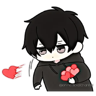 🥰-ANIME BOY @animestickerchannel, Telegram Sticker