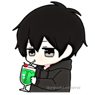 😋-ANIME BOY @animestickerchannel, Telegram Sticker