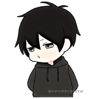 😕-ANIME BOY @animestickerchannel, Telegram Sticker