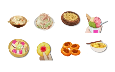 anime food stickers