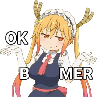 🆗-Anime Reactions @SwallowZireael, Telegram Sticker