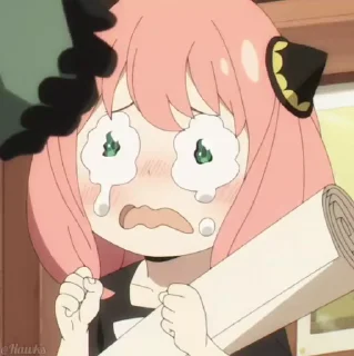 😭-Anya Forger (@TodorokiShouto), Telegram Sticker