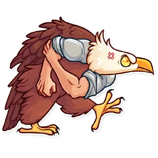 😡-Birds With Arms, Telegram Sticker