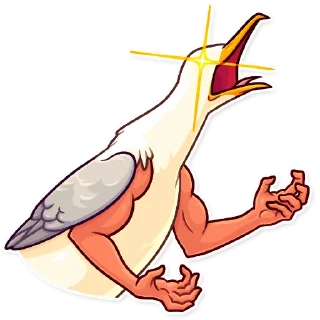 🤬-Birds With Arms, Telegram Sticker
