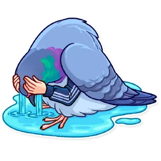 😭-Birds With Arms, Telegram Sticker