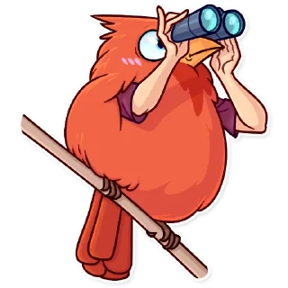 😳-Birds With Arms, Telegram Sticker