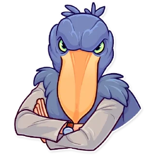 😠-Birds With Arms, Telegram Sticker