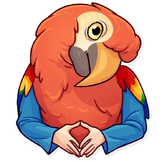 😐-Birds With Arms, Telegram Sticker