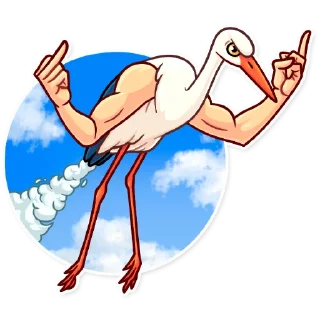 🖕-Birds With Arms, Telegram Sticker
