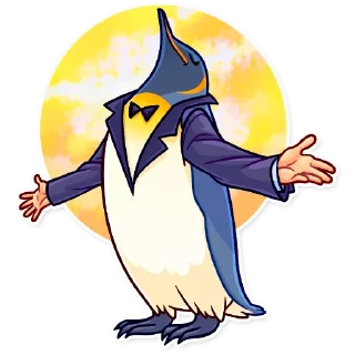 😌-Birds With Arms, Telegram Sticker