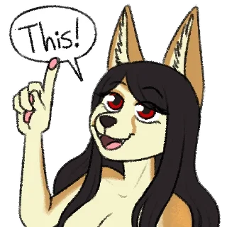 👆-Avery Fennec, Telegram Sticker