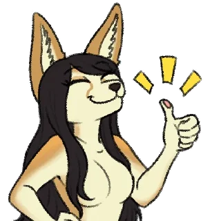 👍-Avery Fennec, Telegram Sticker