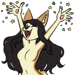 🎉-Avery Fennec, Telegram Sticker