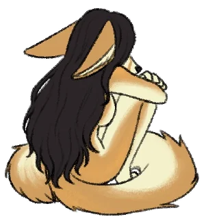 😔-Avery Fennec, Telegram Sticker