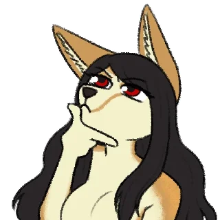 🤔-Avery Fennec, Telegram Sticker