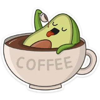☕️-Авокадик, Telegram Sticker