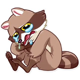 😭-Bandit Raccoon, Telegram Sticker