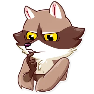 🤔-Bandit Raccoon, Telegram Sticker