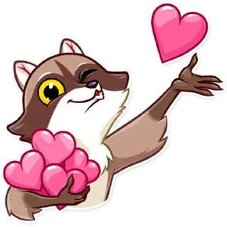 😘-Bandit Raccoon, Telegram Sticker