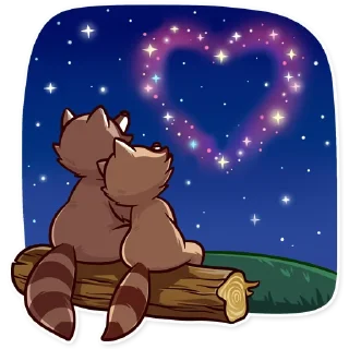 💕-Bandit Raccoon, Telegram Sticker