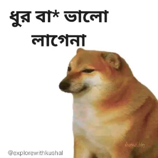 😒-Bengali cheems,Join- @about_kushal :: @fStikBot, Telegram Sticker