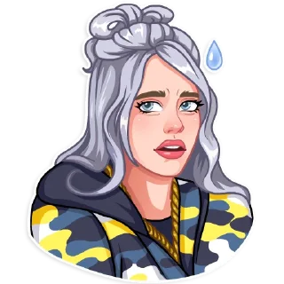 😨-Billie Eilish, Telegram Sticker