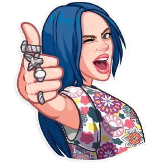 👍-Billie Eilish, Telegram Sticker