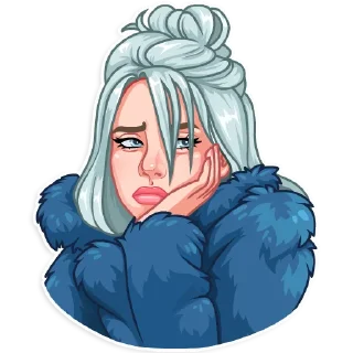 😟-Billie Eilish, Telegram Sticker