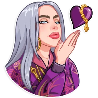 😘-Billie Eilish, Telegram Sticker