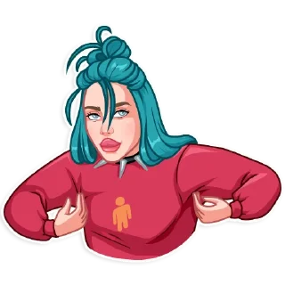 🐵-Billie Eilish, Telegram Sticker