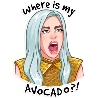 🥑-Billie Eilish, Telegram Sticker