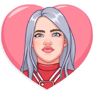 💋-Billie Eilish, Telegram Sticker