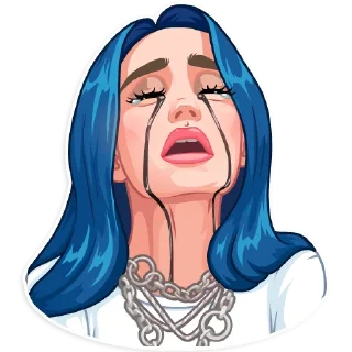 😭-Billie Eilish, Telegram Sticker