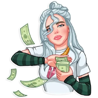🤑-Billie Eilish, Telegram Sticker