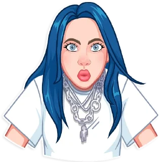 😨-Billie Eilish, Telegram Sticker