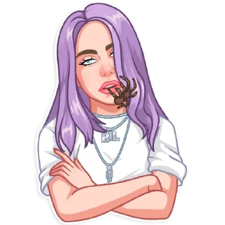 🙄-Billie Eilish, Telegram Sticker
