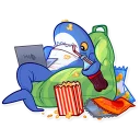 🍿-Blahaj, Telegram Sticker