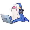 😨-Blahaj, Telegram Sticker