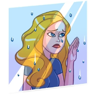 😕-Blondie Vacation, Telegram Sticker