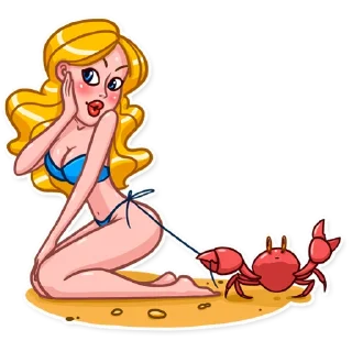 ☺️-Blondie Vacation, Telegram Sticker