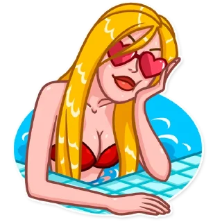 😍-Blondie Vacation, Telegram Sticker