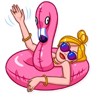😎-Blondie Vacation, Telegram Sticker