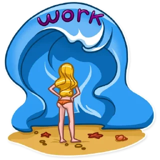 😒-Blondie Vacation, Telegram Sticker
