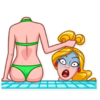 😨-Blondie Vacation, Telegram Sticker