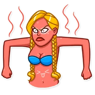 😡-Blondie Vacation, Telegram Sticker