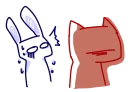 😅-BlueRabbit&RedCat, Telegram Sticker