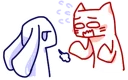 😅-BlueRabbit&RedCat, Telegram Sticker