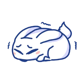 😣-BlueRabbit&RedCat, Telegram Sticker