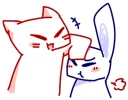 😀-BlueRabbit&RedCat, Telegram Sticker